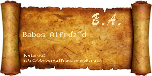 Babos Alfréd névjegykártya